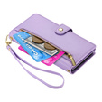 Etui z klapką do Samsung Galaxy A17 5G, Wallet Zipper Pocket, portfelowe, fioletowe