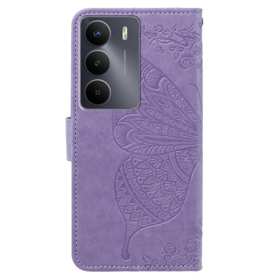 Etui z klapką do Realme 14X / Realme C75, Butterfly, fioletowe