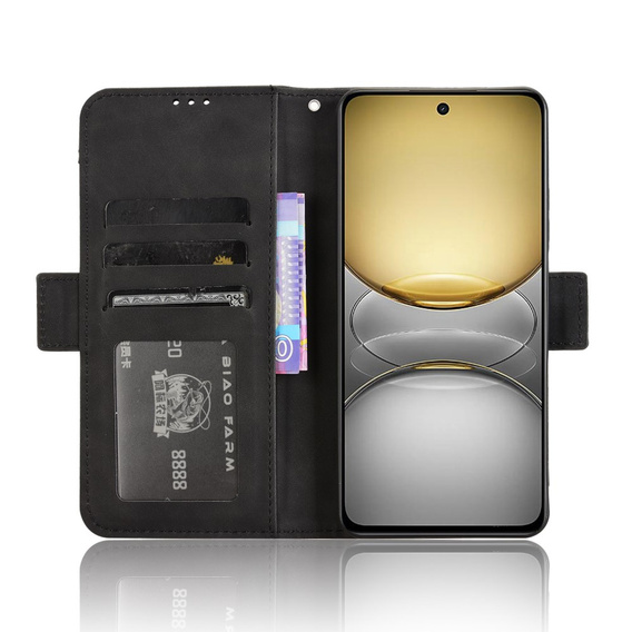 Etui z klapką do Realme 14X / Realme C75, Card Slot, czarne