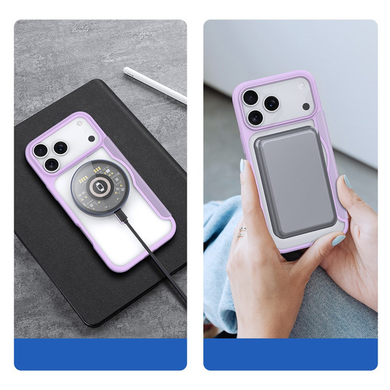 Etui Dux Ducis do iPhone 17 Pro Max, Skin X Pro,  z klapką, do MagSafe, fioletowe