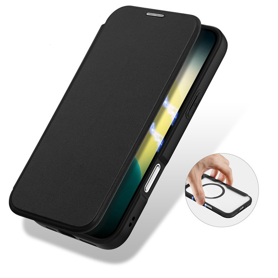 Etui Dux Ducis do iPhone 17 Air, Skin X Pro,  z klapką, do MagSafe, czarne