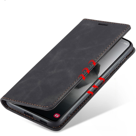 Etui do Samsung Galaxy A16, ERBORD Vintage, portfel z klapką, czarne