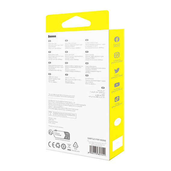 Kabel Baseus Cafule USB-C do USB-C 100W 1m – zestaw 2 sztuk