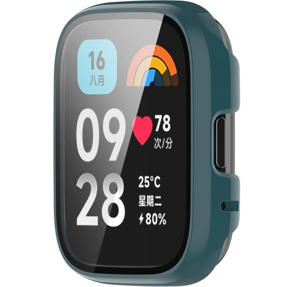 2w1 Etui + Szkło Hartowane do Xiaomi Redmi Watch 3 Active, Zielony