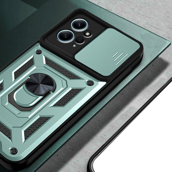 Etui pancerne do Xiaomi Redmi Note 12 4G, CamShield Slide, zielone