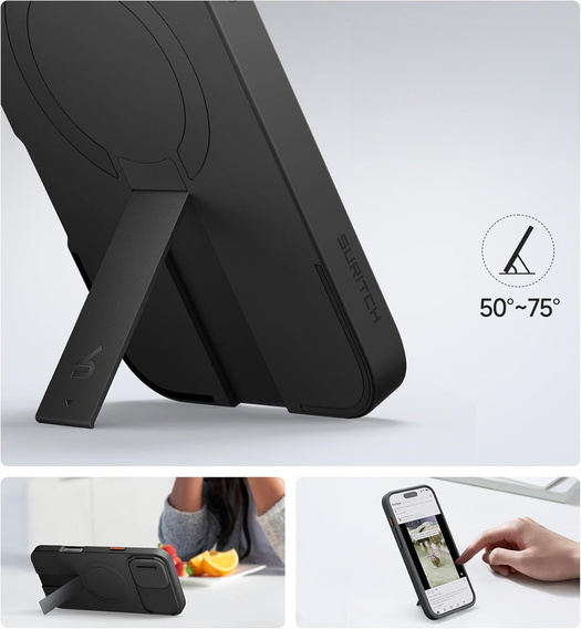 Etui do iPhone 16 Plus, Suritch Shockproof, do MagSafe, czarne