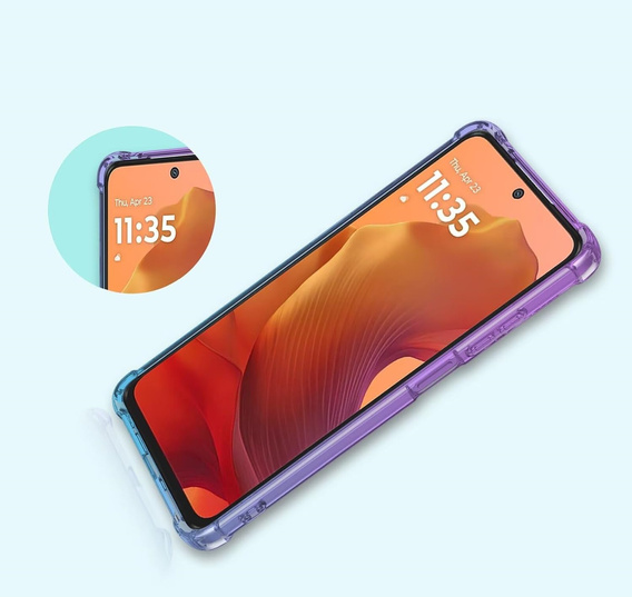 Etui Gradient Dropproof do Motorola Moto G15 / Motorola Moto G15 Power, Fioletowe / niebieskie