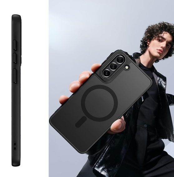 Etui do Samsung Galaxy S21 FE, do MagSafe, ERBORD Matt Case, czarny + Szkło na ekran