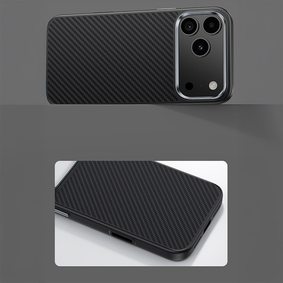 Etui BENKS Kevlar Armor PRO Carbon Fiber 600D A070 do MagSafe z aktywnym przyciskiem do iPhone 17 Pro Max