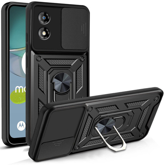 Etui pancerne do Motorola Moto E13, CamShield Slide, czarne