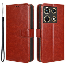Etui z klapką do Infinix Note 30 Pro 4G, Crazy Horse Wallet, brązowe