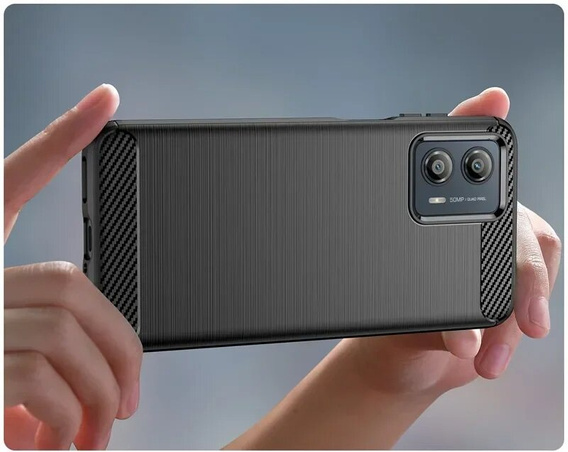 Etui do Motorola Moto E14, Carbon, czarne