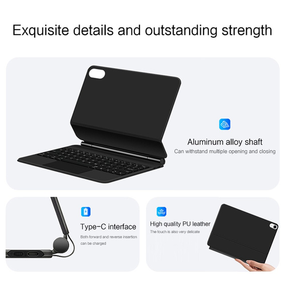 Etui z klawiaturą Bluetooth i touchpadem do iPad 11" 2025 A16 (11 gen.) / iPad 10.9" 2022 (10 gen.)