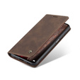 Etui CASEME do Xiaomi Redmi Note 10 Pro, Leather Wallet Case, kawowe