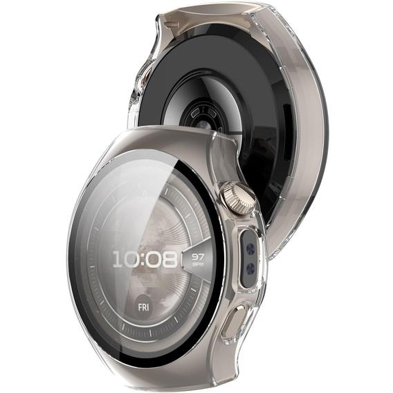 2w1 Etui z twardą ramką i szkłem hartowanym do Huawei Watch 5 46mm- przezroczyste