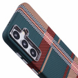 Etui do Samsung Galaxy S25, Carbon Fiber MagSafe, czerwone / zielone