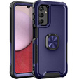 Etui do Samsung Galaxy A14 4G/5G, pancerne z ringiem, granatowe
