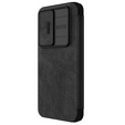 Etui z klapką NILLKIN do Samsung Galaxy S24 FE, CamShield Qin Pro, skórzane, czarne