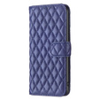 Etui z klapką do Motorola Moto G24 / G24 Power / G04, Rhombus Crossbody Leather, niebieskie