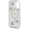 Etui GUESS HC MagSafe Resin Flowers and Glitter do iPhone 16