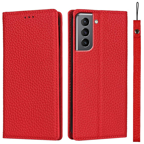 Skórzane etui do Samsung Galaxy S22, ERBORD Grain Leather, czerwone