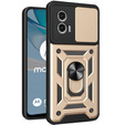 Etui pancerne do Motorola Moto G53 5G, CamShield Slide, złote