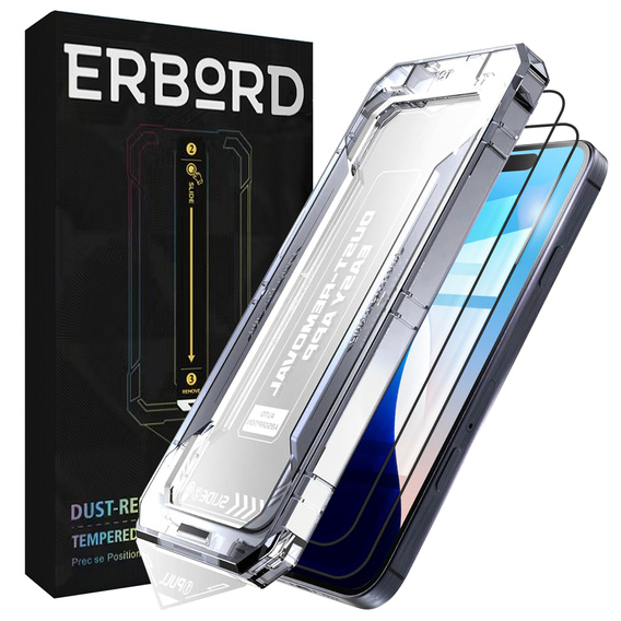 2x Szkło Hartowane ERBORD Easy App Full Screen Protector do iPhone 17 Pro Max