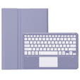 Etui z klawiaturą do iPad Pro 13" 2024 (7 gen.), Leather Pen Slot TouchPad, fioletowe