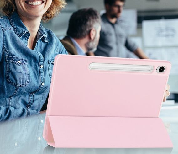 Etui do Samsung Galaxy Tab S10 FE+ Plus, Smartcase z miejscem na rysik, różowe