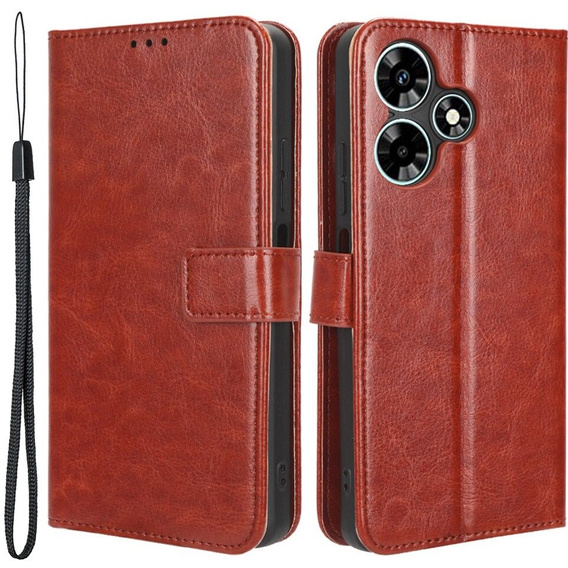 Etui z klapką do Infinix Hot 30, Crazy Horse Wallet, brązowe