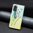 Etui z klapką do Oppo A38 4G / Oppo A18 4G, Wallet, Feather niebieskie / żółte