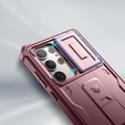Etui pancerne do Samsung Galaxy S24 Ultra, Dexnor Full Body (Two Frames), czerwone