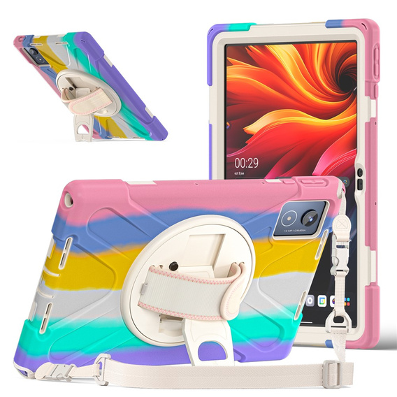 Pancerne etui do Lenovo Tab K11 Plus z podstawką i paskiem – wielokolorowe