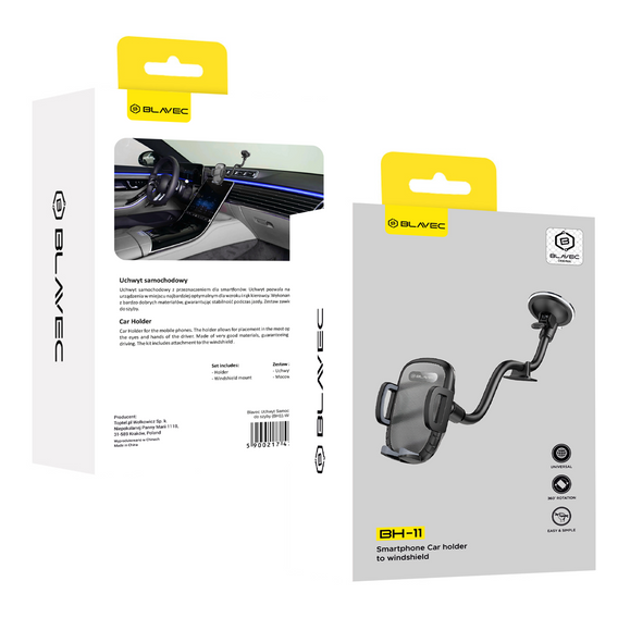 Uchwyt samochodowy do szyby z regulowanym ramieniem do smartfonów