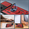 Etui pancerne do Xiaomi Redmi 15C 4G/LTE, z ochroną aparatu, z podstawką, czerwone