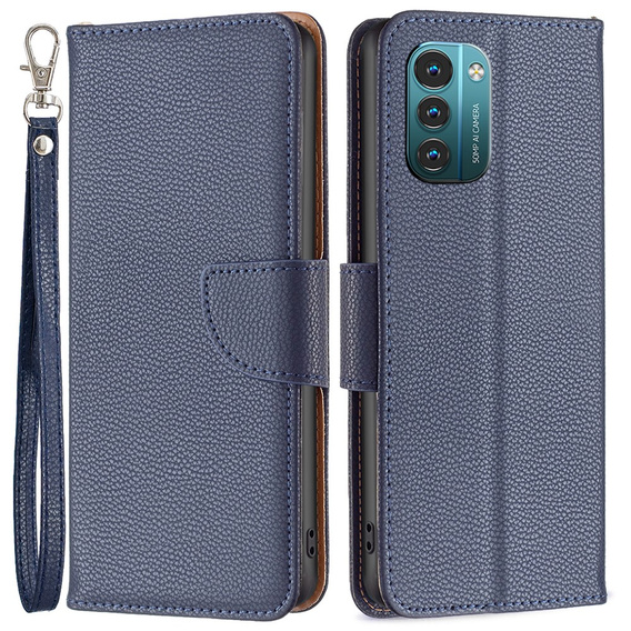 Etui z klapką do Nokia G11 / G21, Litchi Wallet Case, niebieskie
