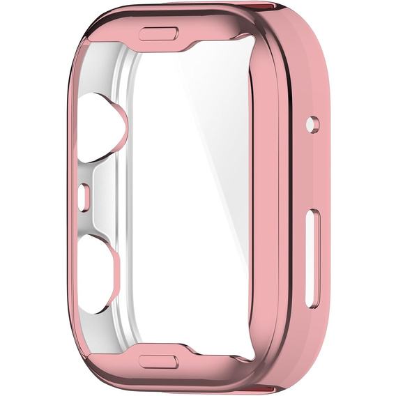 2w1 Etui silikonowe z osłoną ekranu do Huawei Watch Fit 4 – lekka ochrona wyświetlacza i boków - różowe