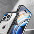Etui do iPhone 15 Pro, Pancerne Full Protect 360° do MagSafe, szkło na ekran, czarne