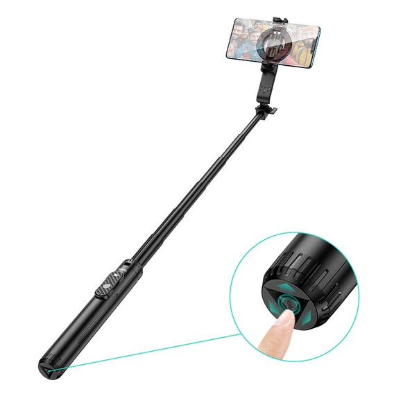 Selfie stick z pilotem bezprzewodowym i magnetycznym uchwytem