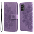 Zestaw Etui do Samsung Galaxy A13 4G, Mandala i kwiaty, fioletowe + szkło