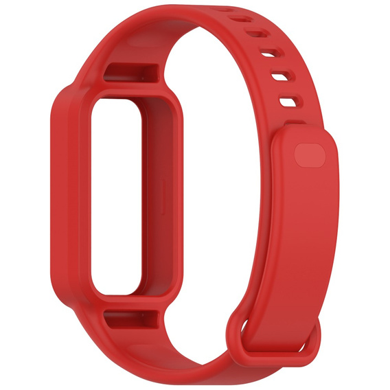 2x Pasek Silikonowy do Xiaomi Smart Band 9 Active / Xiaomi Redmi Band 3, Czerwony, Zielony