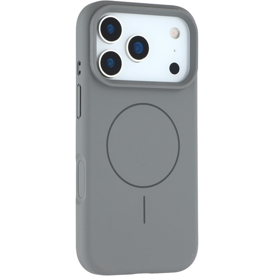 Etui silikonowe do iPhone 17 Pro, do MagSafe, antywstrząsowe, szare