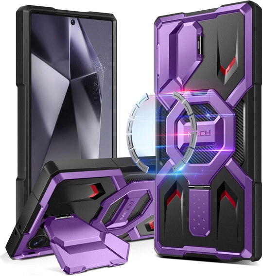 Etui Tongate MECH MagSafe Series fioletowe do Samsung Galaxy S24 Ultra