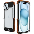 Etui R-JUST do iPhone 15, Alu Wood Bumper, czarne