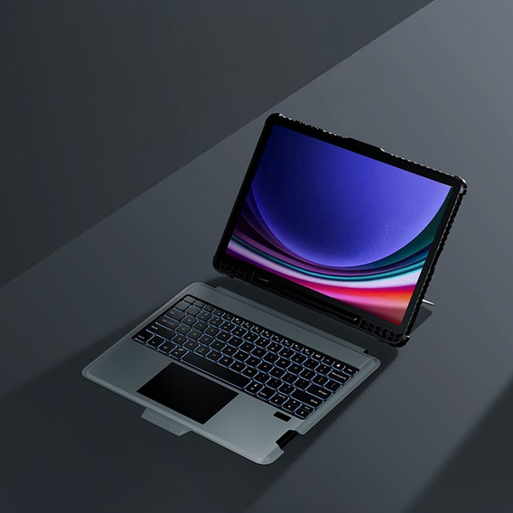 Etui z klawiaturą do Galaxy Tab S9+, NILLKIN Bumper Pen Slot, czarne