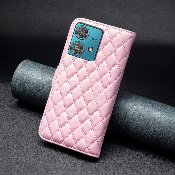 Etui z klapką do Motorola Edge 40 Neo, Wallet, BINFEN COLOR, różowe