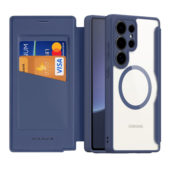 Etui Dux Ducis do Samsung Galaxy S25 Ultra, Skin X Pro, MagSafe, granatowe