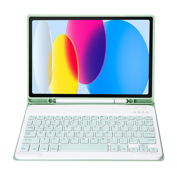 Etui z klawiaturą do iPad 11" 2025 A16 (11 gen.) / iPad 10.9" 2022 (10 gen.), Pen Slot, jasnozielone