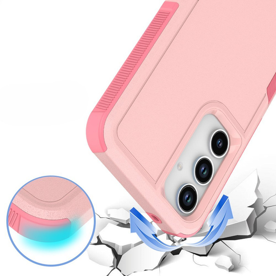 Etui pancerne do Samsung Galaxy A56 5G, Dual Shockproof, różowe