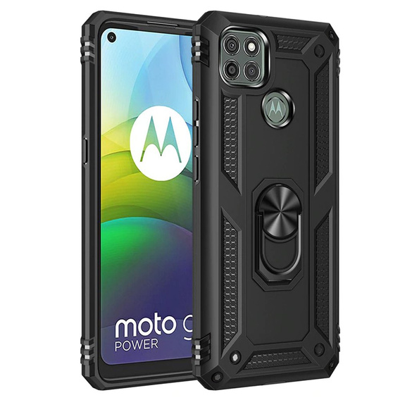Etui pancerne do Motorola Moto G9 Power, Nox Case Ring, czarne